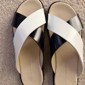 Women's Black and White Sandals